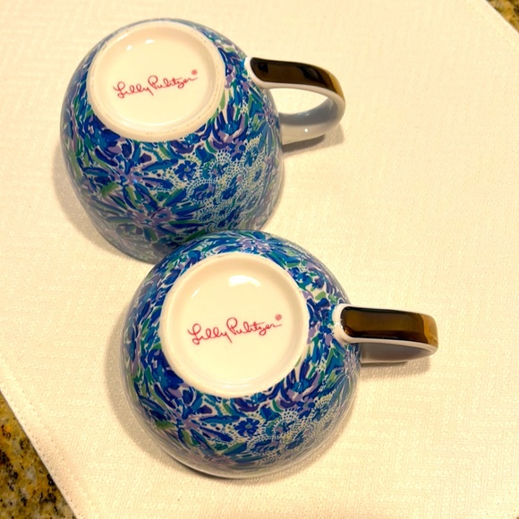 Lilly Pulitzer Gold Handle Ceramic Coffee Cups - Picture 6 of 6